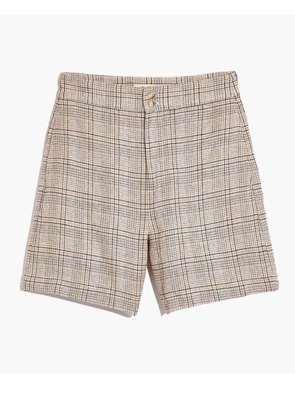 Madewell linen clean plaid shorts size 2